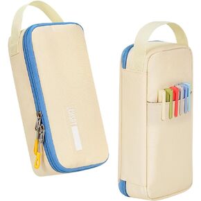 ECHSRT Big Pencil Case, Aesthetic Portable Zipper Pencil Bag with Hidden Pocket, Special Pouch for Men Women Adults, Stationery Organizer Pen Cases for Office Travel, Teal
