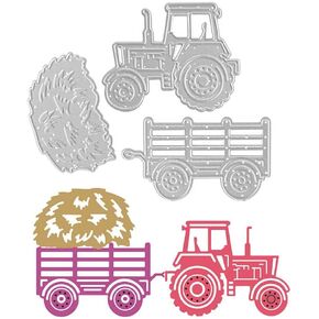 AHOMASH Die Cuts for Card Making Metal Cutting Dies Truck Dies Tractor Decoration Embossing Stencils for DIY Scrapbooking Photo Album, Car Die Cuts for Card Making (AH-Dies-tractor)