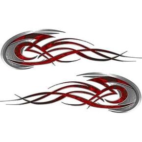 Weston Ink Tribal Flame Custom Motorcycle Tank Vinyl Decals Inferno Red