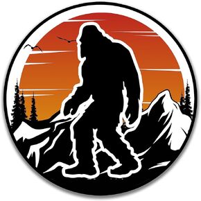 Bigfoot Sticker - Sasquatch Walking in The Woods Yeti Stickers - Off Road Vinyl Decal Car Truck 4x4 (3" x 3")