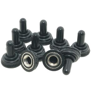 10PCS Button Switch Waterproof Dustproof 6mm Copper Waterproof Cap Small Toggle Switch Rubber Resistance Protective Cover Suitable for Automotive Ships Household Appliances Industrial Machinery