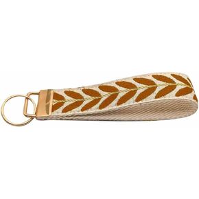 Key Fob Keychain Wristlet Bohemia Cute Car Key Chain Holder Handmade Embroidery Fabric Key Fobs Wristband for Women