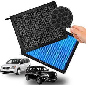 Honeycomb Structured Activated Carbon Cabin Air Filter, Durable and sturdy,Fits Select Chrysler, Dodge, Infiniti, Kenworth,for Nissan, XD, and Volkswagen Models（1 PACK)