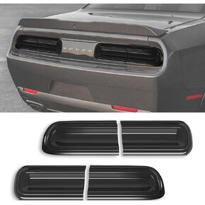 Smoked Tail Light Covers, Rear Light Guards Trim Exterior Accessories for 2015-2022 Dodge Challenger (4Pcs)