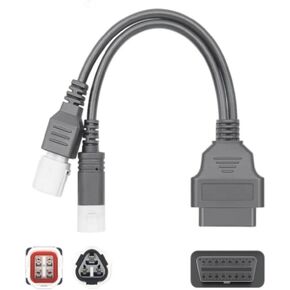 3Pin / 4Pin to 16 Pin Adapter Cable OBD2 Engine Fault Diagnosis and Detector Fits for Yamaha Motorcycles OBD Adapter Cable