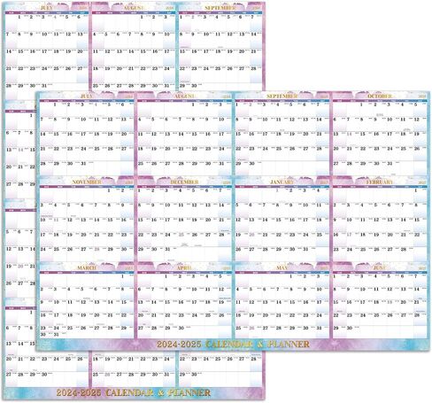 2024-2025 Dry Erase Calendar - Dry Erase Wall Calendar 2024-2025, Yearly Wall Calendar, Jul. 2024 - Jun. 2025, 34.6" x 22.9", Wet & Dry Erase Laminated, Vertical/Horizontal, Reversible - Waterink in Saudi Arabia