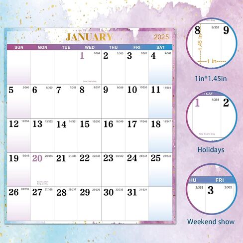 2024-2025 Dry Erase Calendar - Dry Erase Wall Calendar 2024-2025, Yearly Wall Calendar, Jul. 2024 - Jun. 2025, 34.6" x 22.9", Wet & Dry Erase Laminated, Vertical/Horizontal, Reversible - Waterink in Saudi Arabia