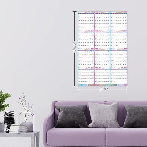 2024-2025 Dry Erase Calendar - Dry Erase Wall Calendar 2024-2025, Yearly Wall Calendar, Jul. 2024 - Jun. 2025, 34.6" x 22.9", Wet & Dry Erase Laminated, Vertical/Horizontal, Reversible - Waterink in Saudi Arabia