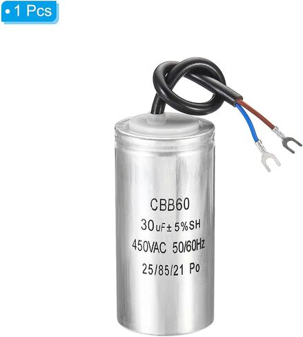 PATIKIL CBB60 30uF Running Capacitor, AC 450V 2 Wires 50/60Hz Cylinder 105x50mm for Air Compressor Motor, Washing Machines, Refrigerators Motor Start in Saudi Arabia