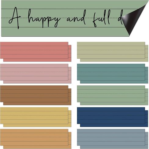 20 Pcs Magnetic Sentence Strips 12 x 3 Inch Magnetic Dry Erase Sentence Strips for Teacher Reusable Classroom Learning Tool for Whiteboard Kids Office School Supply, 10 Color (Morandi Color) in Saudi Arabia