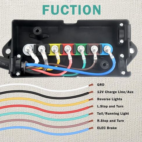 سلك مقطورة مضمّن بـ 7 طرق مع صندوق توصيل 7 عصابة كابل أسلاك بطول 8 أقدام، أداة ربط مقطورة شديدة التحمل مع مقاومة للطقس in Kuwait