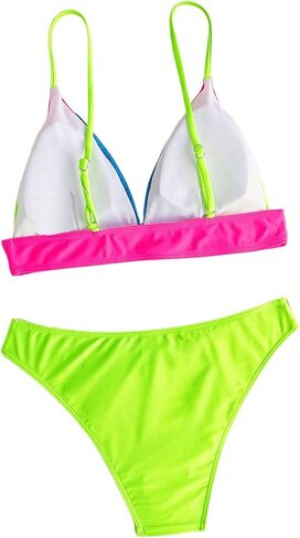 SOLY HUX Women's Color Block Bikini Sets Spaghetti Strap Swimsuit Two Piece Bathing Suits in Saudi Arabia