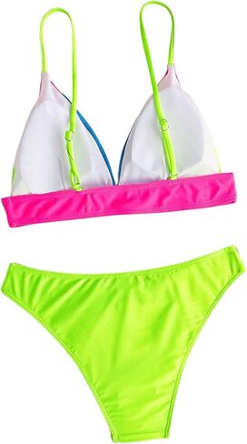 SOLY HUX Women's Color Block Bikini Sets Spaghetti Strap Swimsuit Two Piece Bathing Suits in Saudi Arabia