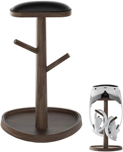 VR Display Holder for Headset and Touch Controllers, Wood Desk Stand Compatible with QUEST 3/ PICO 4 / PS VR2 / Rift S and More (Acacia Wood) in Saudi Arabia