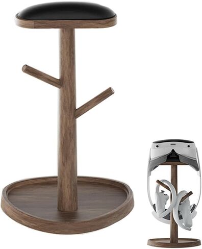 VR Display Holder for Headset and Touch Controllers, Wood Desk Stand Compatible with QUEST 3/ PICO 4 / PS VR2 / Rift S and More (Acacia Wood) in Saudi Arabia