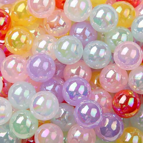 16mm Acrylic Beads Acrylic Beads Transparent Color Beads 100pcs Pen Beads Bubblegum Beads DIY Beading Hairband Bracelets Necklace Craft (Translucent Beads) in Saudi Arabia