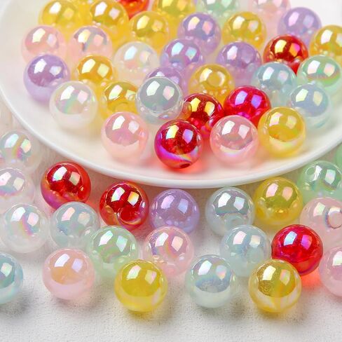 16mm Acrylic Beads Acrylic Beads Transparent Color Beads 100pcs Pen Beads Bubblegum Beads DIY Beading Hairband Bracelets Necklace Craft (Translucent Beads) in Saudi Arabia