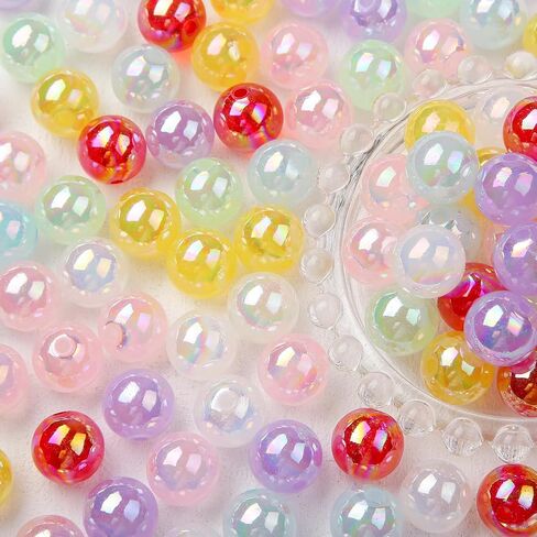 16mm Acrylic Beads Acrylic Beads Transparent Color Beads 100pcs Pen Beads Bubblegum Beads DIY Beading Hairband Bracelets Necklace Craft (Translucent Beads) in Saudi Arabia