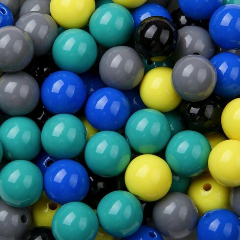 16mm Acrylic Beads Acrylic Beads Transparent Color Beads 100pcs Pen Beads Bubblegum Beads DIY Beading Hairband Bracelets Necklace Craft (Translucent Beads) in Saudi Arabia