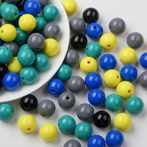 16mm Acrylic Beads Acrylic Beads Transparent Color Beads 100pcs Pen Beads Bubblegum Beads DIY Beading Hairband Bracelets Necklace Craft (Translucent Beads) in Saudi Arabia