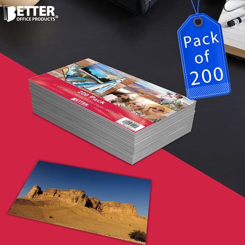 ورق صور لامع، مقاس 4 × 6 بوصة، 200 ورقة، من شركة بيتر أوفيس برودكتس، 200 جرام في المتر المربع، 4 × 6، حزمة مكونة من 200 قطعة in Saudi Arabia