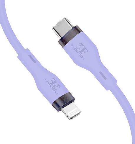 كابل USB-C إلى شحن سريع، كابل سلك شاحن iPhone [معتمد من Apple MFi] سيليكون ناعم سريع 3.28 قدم (1 متر)، Apple، ipad، iPhone (أرجواني) in Saudi Arabia