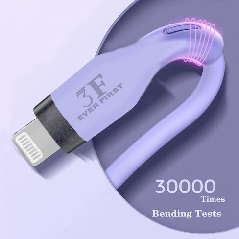 كابل USB-C إلى شحن سريع، كابل سلك شاحن iPhone [معتمد من Apple MFi] سيليكون ناعم سريع 3.28 قدم (1 متر)، Apple، ipad، iPhone (أرجواني) in Saudi Arabia