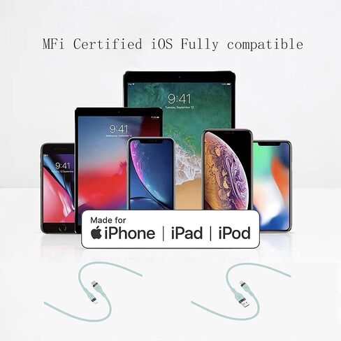كابل USB-C إلى شحن سريع، كابل سلك شاحن iPhone [معتمد من Apple MFi] سيليكون ناعم سريع 3.28 قدم (1 متر)، Apple، ipad، iPhone (أرجواني) in Saudi Arabia