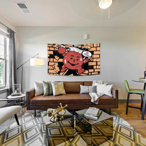 Kool Aid Man Meme Funny Wall Flag Funny Poster Tapestry Durable Man Cave Wall Flag Pop Art Home Decoration with Brass Grommets 3x5 Feet Banner with 4 Brass Grommetsfor College Dorm Room in Saudi Arabia
