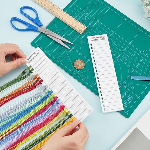BENECREAT 2Pcs Cross Stitch Thread Cards Acrylic Embroidery Thread Organizer Cards 20 Positions Organiser Blanket Planner for Thread Craft DIY Sewing Storage, 8x2inch in Saudi Arabia