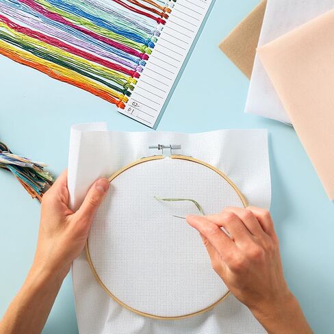 BENECREAT 2Pcs Cross Stitch Thread Cards Acrylic Embroidery Thread Organizer Cards 20 Positions Organiser Blanket Planner for Thread Craft DIY Sewing Storage, 8x2inch in Saudi Arabia