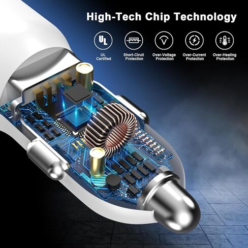 شاحن سيارة iPhone 15 شحن سريع، [معتمد من MFi] شاحن حائط USB C بقدرة 20 وات + محول شاحن سيارة USB C مزدوج بقدرة 40 وات + 2 حزمة سلك USB C إلى C بطول 3 أقدام لهاتف iPhone 15/15 Plus/15 Pro/15 Pro Max، iPad Pro/ الهواء/ميني in Kuwait