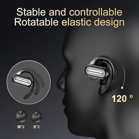 Wireless Headset Bluetooth Hanging Ear V5.4 Headset 50H Playback Bass Stereo Earbuds with LED Electricity Display Charging Case Waterproof Headset with Microphone (Flesh) in Saudi Arabia