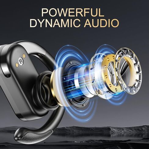 Wireless Headset Bluetooth Hanging Ear V5.4 Headset 50H Playback Bass Stereo Earbuds with LED Electricity Display Charging Case Waterproof Headset with Microphone (Flesh) in Saudi Arabia