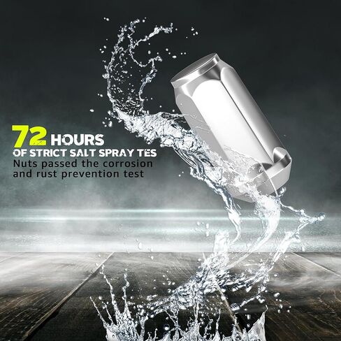 YIZBAP 24 قطعة M14x1.5 1.9 بوصة صواميل العروة فضية، نهاية مغلقة منتفخة الجوزة 14x1.5 صواميل العروة 3/4 بوصة سداسية لعجلات ما بعد البيع، متوافقة مع Silverado Sierra 1500 F150 Ram 1500 in Kuwait