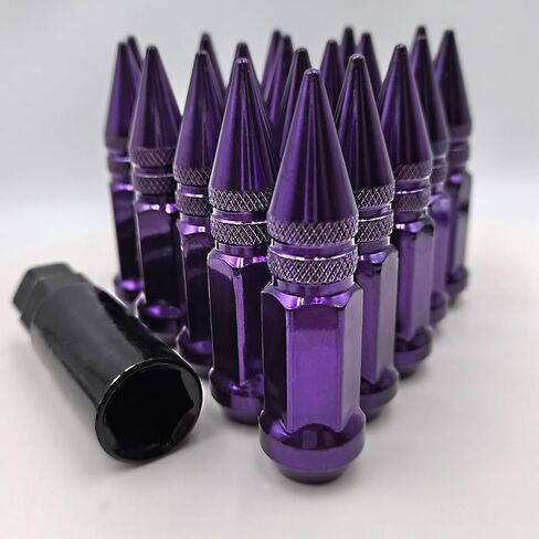 M12x1.5 Lug Nuts Baked Blue Lug Fit Toyota Camry Corolla RAV4 Highlander, Honda Accord/CRV/Civic Replacement for Chevy Impala, 20PCS 12x1.5 Toasted Blue Lug Nuts with Socket Key. in Saudi Arabia