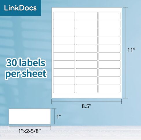 30 up Labels 1" X 2-5/8" Shipping Address Labels for Laser and Inkjet Printers, White, (100 Sheets, 3,000 Labels) in Saudi Arabia