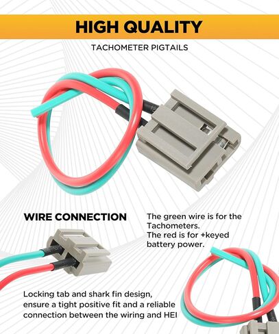 VARGTR 170072 حزام أسلاك الموزع، ملحقات السيارة 12 فولت قابس موصل الطاقة واللمس، استبدال أسلاك الأسلاك الكهربائية للبطارية وموصل مقياس سرعة الدوران ملحقات ملف الإشعال Tach in Kuwait