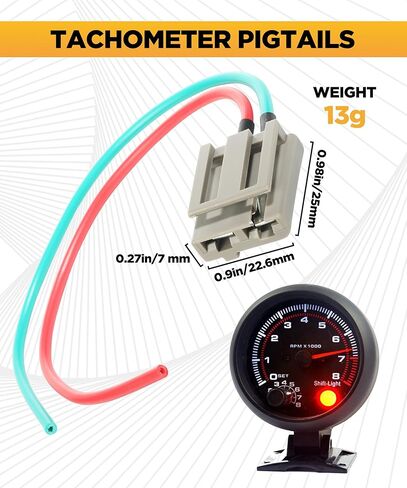 VARGTR 170072 حزام أسلاك الموزع، ملحقات السيارة 12 فولت قابس موصل الطاقة واللمس، استبدال أسلاك الأسلاك الكهربائية للبطارية وموصل مقياس سرعة الدوران ملحقات ملف الإشعال Tach in Kuwait