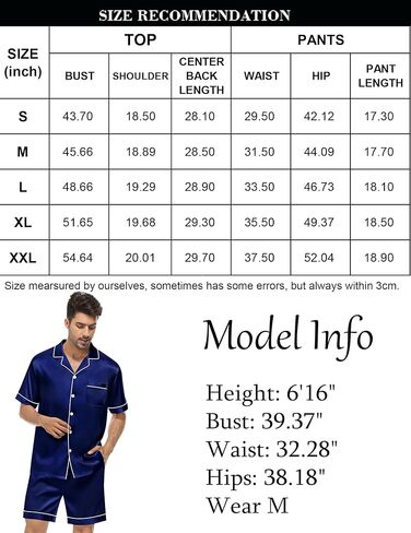 طقم بيجامة من الساتان للرجال من LecGee مكون من قطعتين بأكمام قصيرة من PJs ملابس نوم رجالية ناعمة مع جيوب in Kuwait