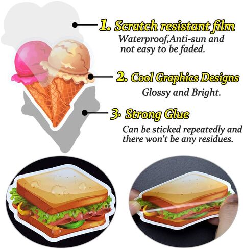 QTL Food Stickers for Kids Cute Food Stickers for Water Bottles Stickers for Adults Teens Laptop Stickers Waterproof Fast Food Stickers Packs 50Pcs in Kuwait