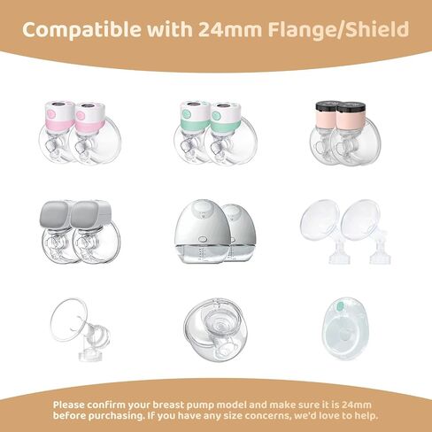 حشوات شفة 15 مم متوافقة مع مضخة الثدي Medela/Spectra/TSRETE/Elvie/Momcozy/Bellababy 24 مم، تقلل نفق الحلمة 24 مم إلى 15 مم، 4 قطع in Kuwait