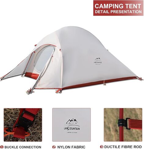 1-Person Ultralight Tent,3-Season Lightweight Backpacking Tent with Footprint,Free Standing 2-Person Waterproof Hiking Tent for Outdoor Camping,Biking in Kuwait