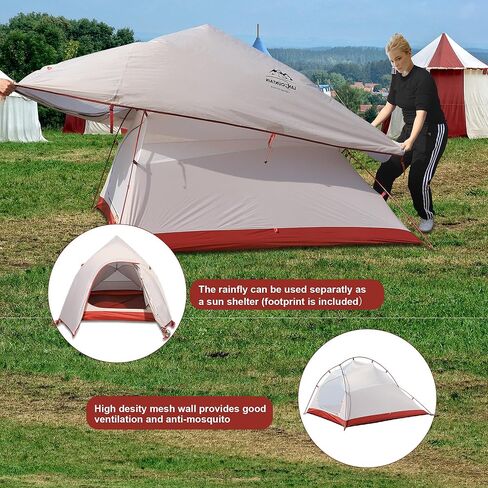 1-Person Ultralight Tent,3-Season Lightweight Backpacking Tent with Footprint,Free Standing 2-Person Waterproof Hiking Tent for Outdoor Camping,Biking in Kuwait