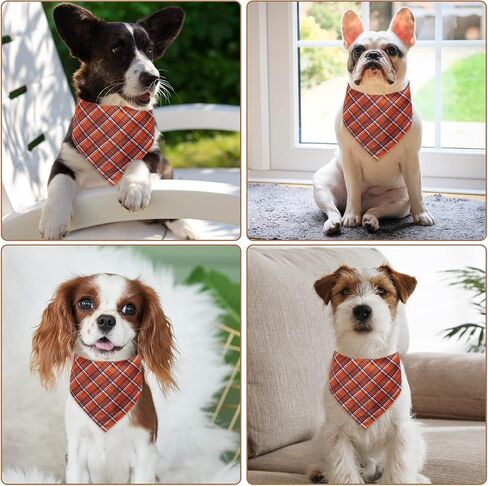 Cute Pet Pattern Brown Dog Bandanas, Comfortable Silky Cotton Triangle Bibs Scarfs for Dogs or Cats, Cute Pet Kerchief for Small Medium Large Dogs in Saudi Arabia
