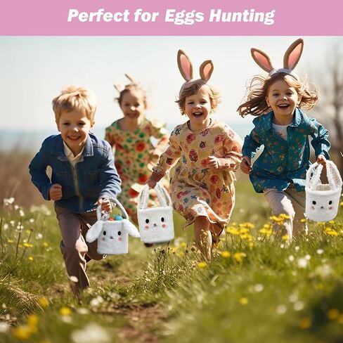 Toy Storage Bag Baskets for Boys, Bunny Candy Basket for Kids, Girls, Toddlers, Baby, Teens with Rabbit Ear, Buckets for Kids with Handle, Large Bunny Easter Bag Gifts in Saudi Arabia