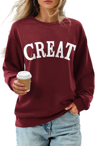 سويت شيرت Amoretu نسائي بياقة دائرية وأكمام طويلة، بلوفر خفيف الوزن in Kuwait