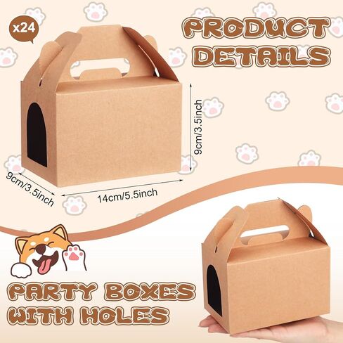 Fainne 24 Pcs Party Favors Boxes Foldable Treat Gift Boxes Candy Goodie Cases Decorations Adopt Pet Gift for Birthday Wedding Bridal Shower Party Favors(Cute Dog) in Saudi Arabia