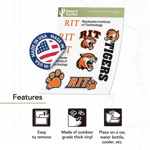 ملصق Desert Cactus Rochester Institute of Technology ملصق RIT Tigers شارات الفينيل وزجاجة مياه للكمبيوتر المحمول وقصاصات السيارة T2 (النوع 2) in Saudi Arabia