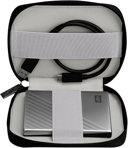 حافظة القرص الصلب 2.5 بوصة للعناصر WD My Passport Canvio Basics Seagate Backup Plus مع توسيع نحيف 1 تيرابايت 2 تيرابايت 3 تيرابايت 4 تيرابايت، حقيبة حمل محرك الأقراص الصلبة الخارجية المحمولة - أسود in Saudi Arabia
